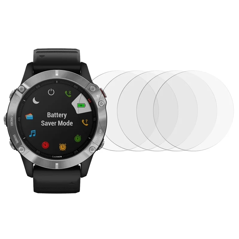 5 unidades para Garmin Fenix 6 / 6 Pro Protector de pantalla Borde curvo Vidrio templado Película transparente para reloj inteligente