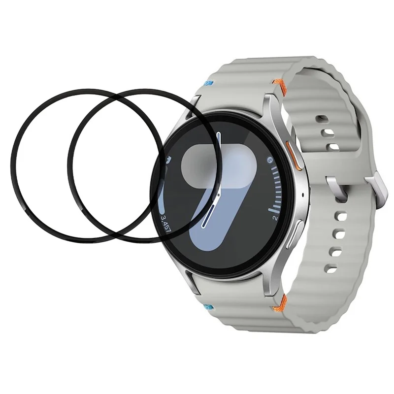 Pack de 2 Protectores de Pantalla para Samsung Galaxy Watch8 44mm - Película HD Clara de PMMA (Borde Negro)