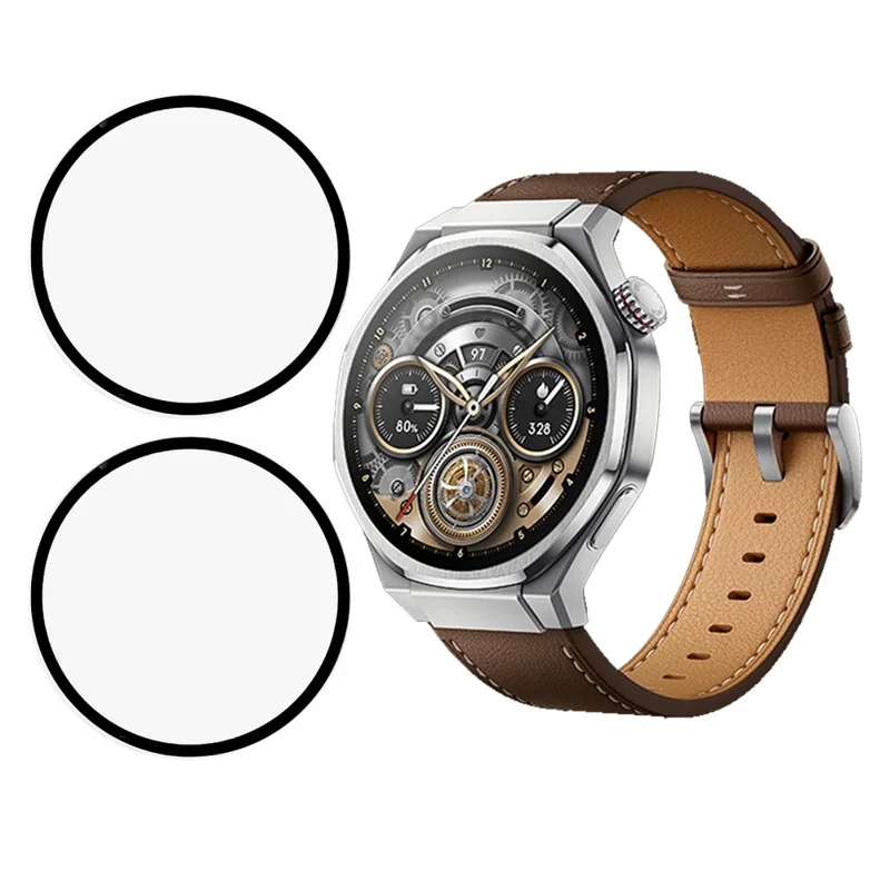 2 Peças / Pacote Protetor de Tela para Honor Watch 5 Ultra, Película HD Clara de PMMA (Borda Preta)
