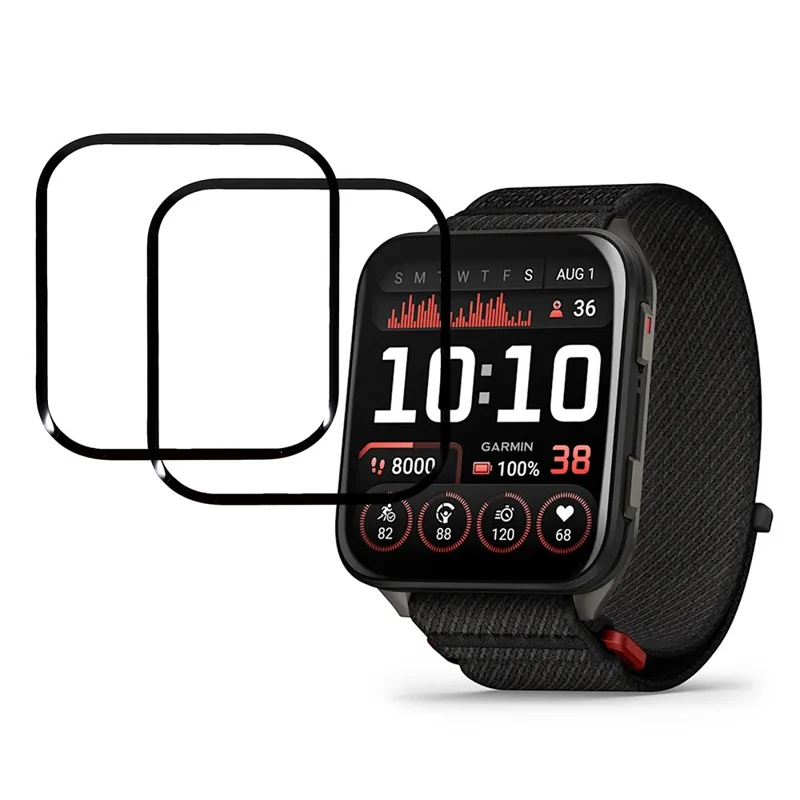2 Unidades / Pacote Protetor de Tela para Smartwatch Garmin Venu X1 Película HD Clear PMMA (Borda Preta)