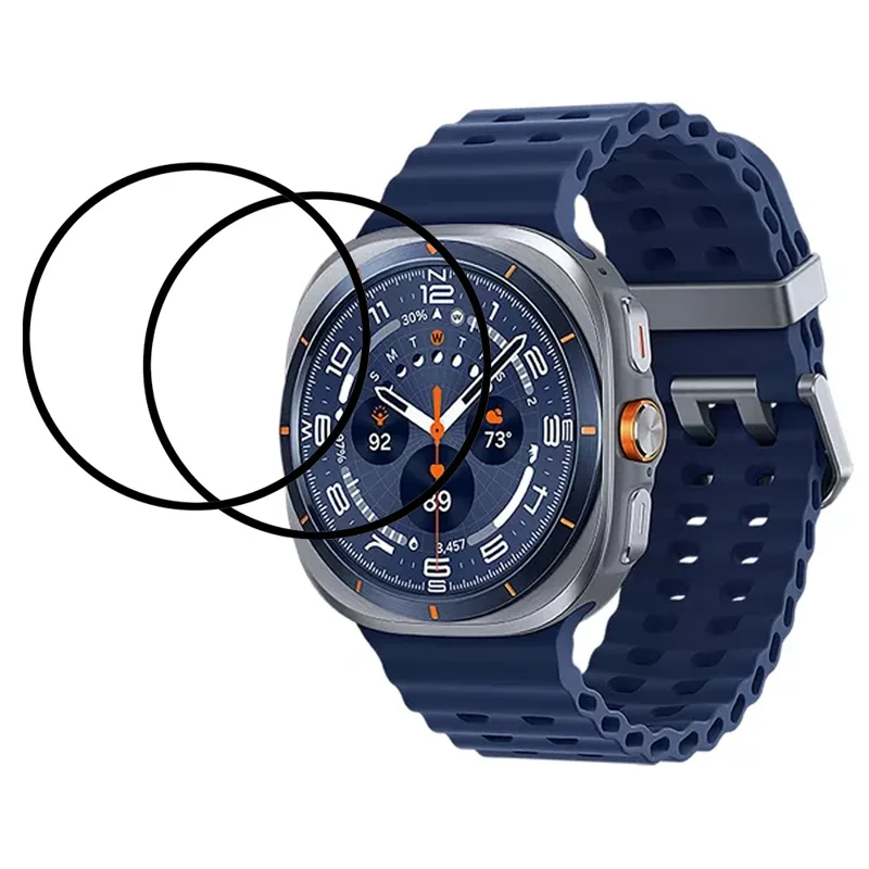 Pack de 2 Protectores de Pantalla para Samsung Galaxy Watch Ultra 47mm, Película HD Transparente de PMMA (Borde Negro)