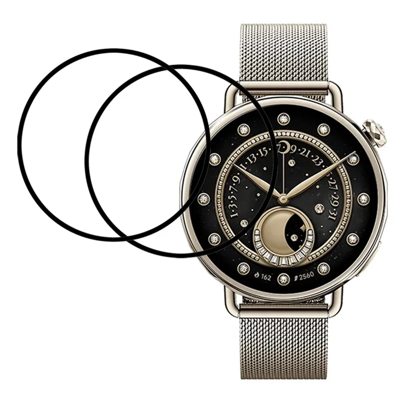 2 Pezzi / Confezione Per Xiaomi Watch S4 41mm Pellicola Proteggi Schermo per Smartwatch HD Trasparente PMMA (Bordo Nero)