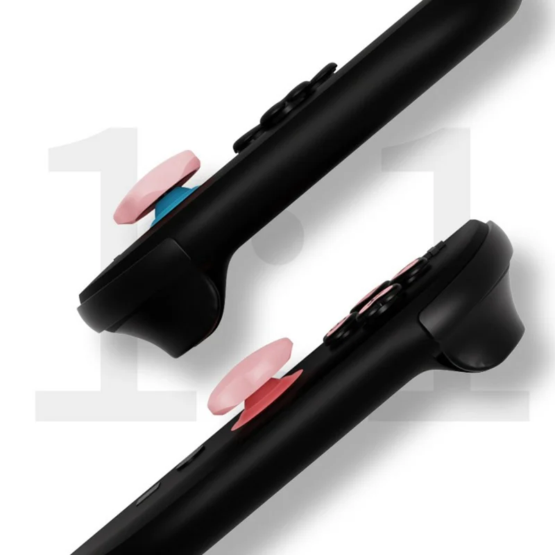 For Nintendo Switch 2 Silicone Joystick Caps Cute Button Sticker Set Game Controller Accessories - Pink+Black