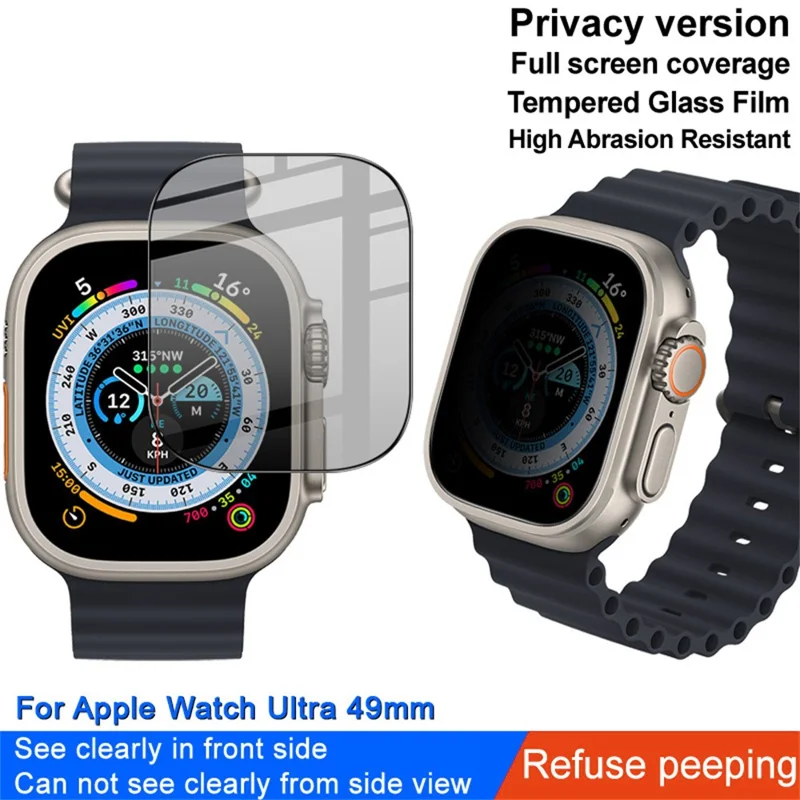 IMAK Anti Peep Watch Folie voor Apple Watch Ultra 3 / Ultra 2 / Ultra 49mm Privacy Screen Protector Volledige Dekking Gehard Glas