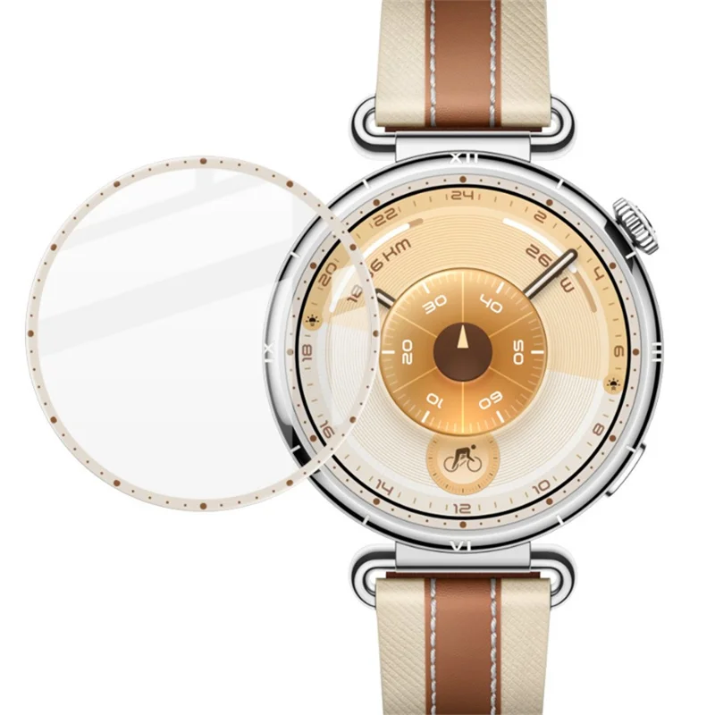 IMAK till Huawei Watch GT 6 41 mm Hörnskydd HD Anti-scratch PMMA Skärmskydd med skala (Vit/Brunt)