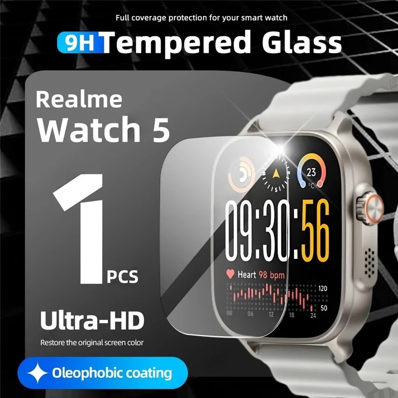 Realme Watch 5 Hochaluminium-Siliziumglas-Folie HD Smartwatch Bildschirmschutz