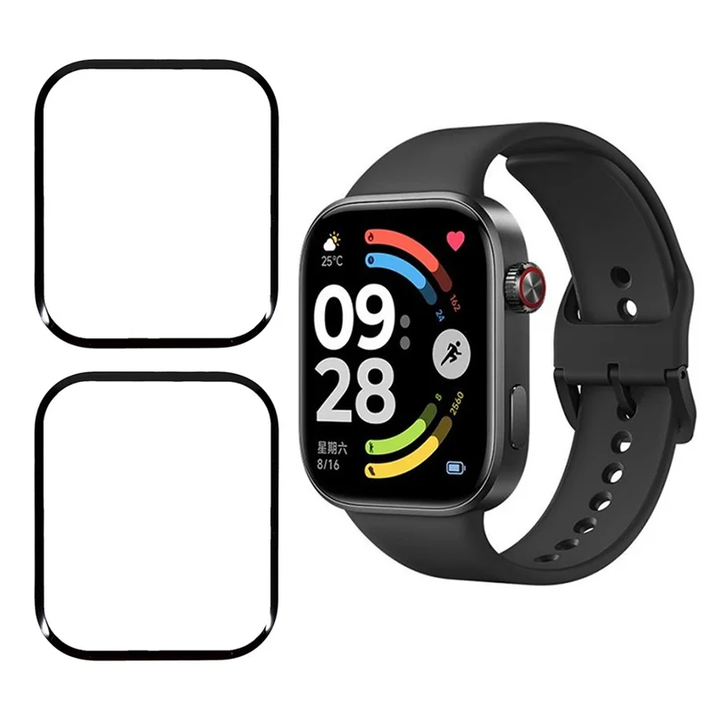 2 stk./pakke til Xiaomi Redmi Watch 6 skærmværn Smartwatch HD klar PMMA-folie (sort kant)