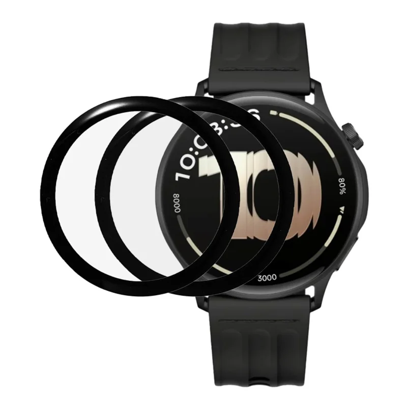 2 قطعة / عبوة لواقي شاشة ساعة OnePlus Lite، واقي شاشة ذكي بدقة عالية من فيلم PMMA شفاف - أسود