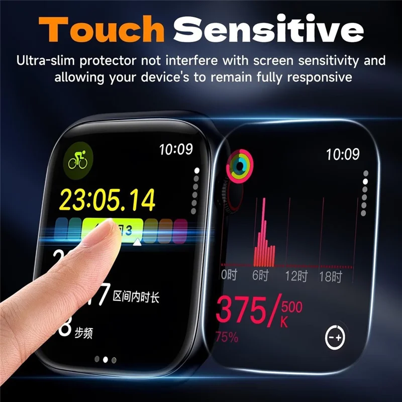 2 Stück Apple Apple Watch Series 11 42 mm / 10 42 mm Displayschutzfolie Uhr PMMA-Verbundfolie mit Hilfswerkzeug – Transparent