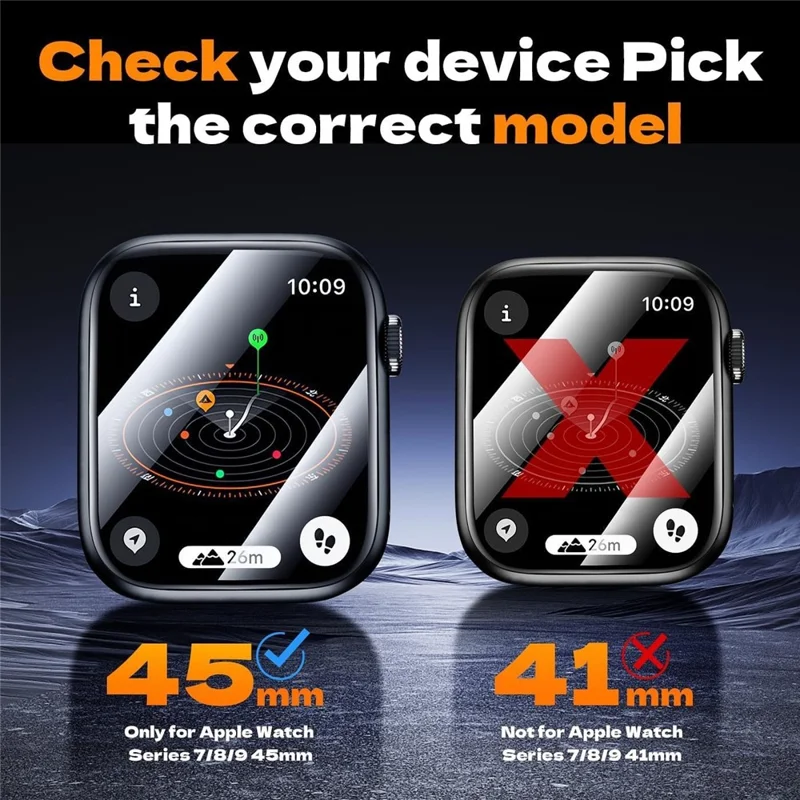 2 Stück Apple Apple Watch Series 11 42 mm / 10 42 mm Displayschutzfolie Uhr PMMA-Verbundfolie mit Hilfswerkzeug – Transparent