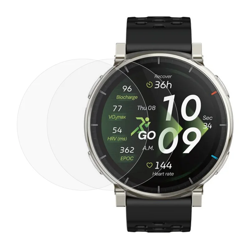 2 stk. til Huami Amazfit Active 3 Premium skærmprotector Hårdet glas 2.5D HD ur skærmfilm - Gennemsigtig