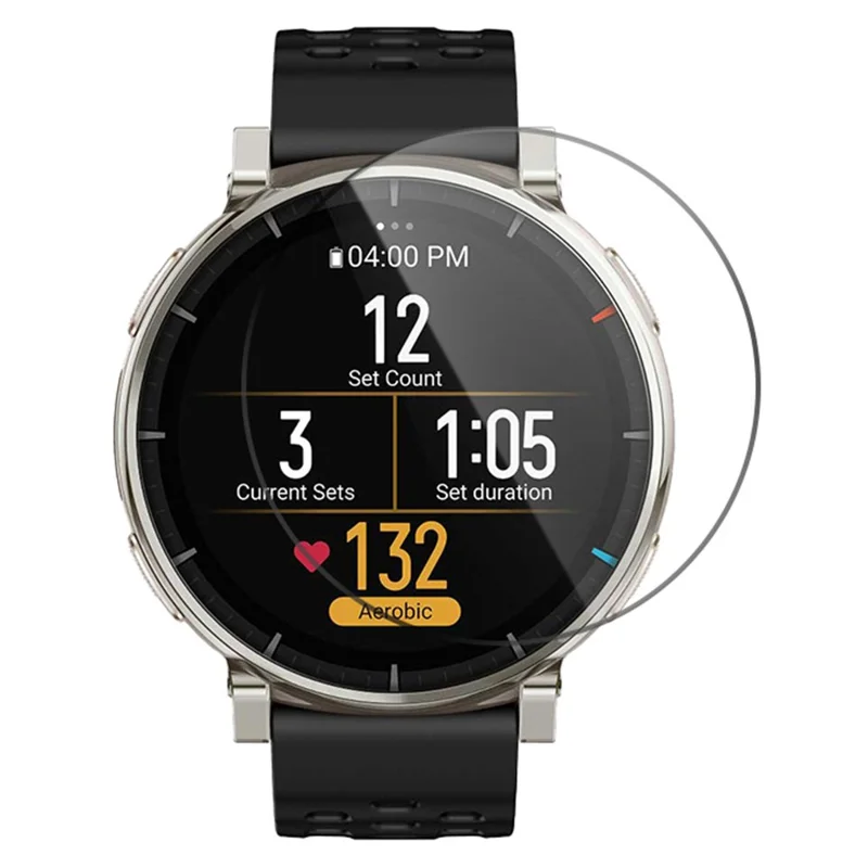 RURIHAI For Huami Amazfit Active 3 Premium PMMA Screen Protector 3D Full Glue Watch Screen Film - Black