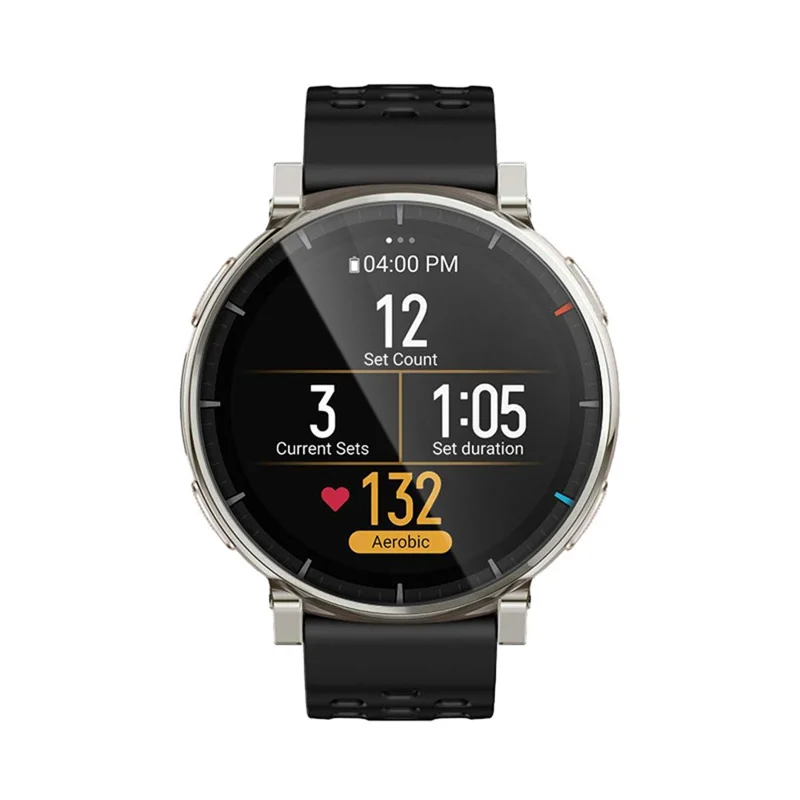 RURIHAI For Huami Amazfit Active 3 Premium PMMA Screen Protector 3D Full Glue Watch Screen Film - Black
