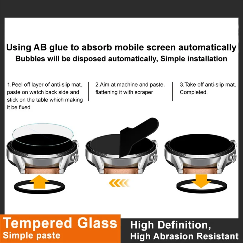 IMAK for Oppo Watch X3 Screen Protector Clear Tempered Glass Watch Film - Transparent