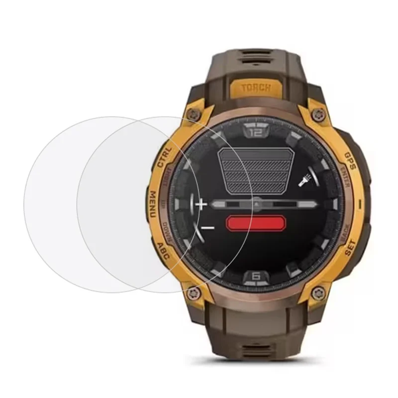 2Pcs For Garmin Instinct Crossover AMOLED Screen Protector Tempered Glass 2.5D HD Watch Screen Film - Transparent