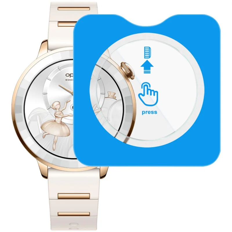 IMAK para Oppo Watch X3 Mini Edición Dorada Brillante Protector de Pantalla de Vidrio Templado con Herramienta de Instalación - Transparente