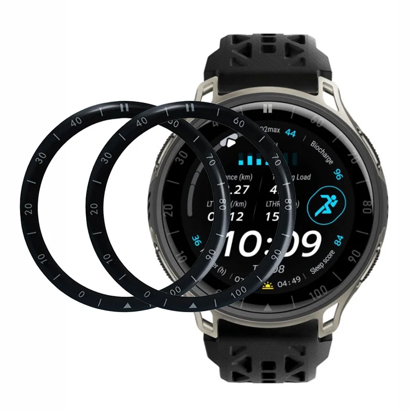 2 pièces / paquet de protecteur d'écran pour Huami Amazfit Cheetah 2 Pro, film clair HD en PMMA pour montre intelligente - Noir