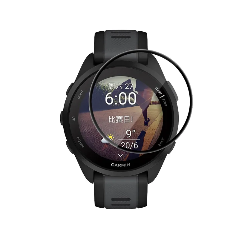 RURIHAI folia chronograficzna PMMA na ekran z pełnym przyklejeniem 3D na Garmin Forerunner 170 / Forerunner 165 - Czarny