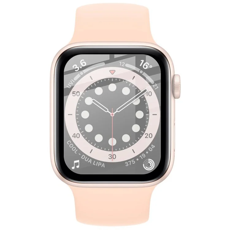 Protecteur d'écran en verre organique à bord noir IMAK pour Apple Watch SE (2023) / SE (2022) / SE / 6 / 5 / 4 44mm, film anti-rayures