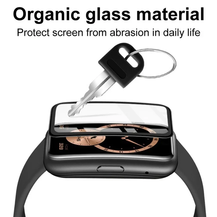 Protecteur d'écran en verre organique à bord noir IMAK pour Apple Watch SE (2023) / SE (2022) / SE / 6 / 5 / 4 44mm, film anti-rayures