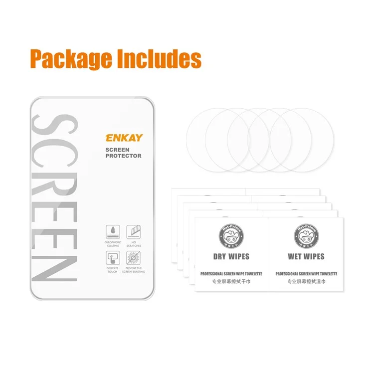 Lot de 5 protecteurs d'écran en verre trempé ENKAY HAT PRINCE de 0,2 mm d'épaisseur, 2,15D, dureté 9H, anti-rayures, pour Samsung Galaxy Watch4 44mm