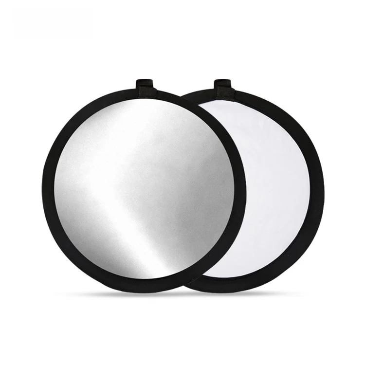 2-in-1 Pocket Reflector Super Portable Tiny Reflector 30cm Collapsible Multi-Disc Photography Light Reflector Diffuser - Silver/White