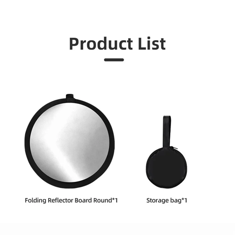 2-in-1 Pocket Reflector Super Portable Tiny Reflector 30cm Collapsible Multi-Disc Photography Light Reflector Diffuser - Silver/White