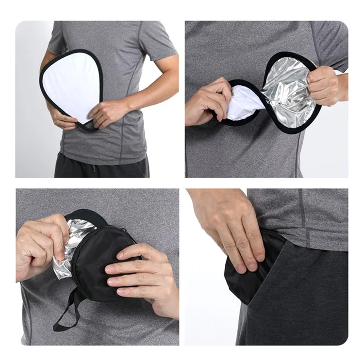 2-in-1 Pocket Reflector Super Portable Tiny Reflector 30cm Collapsible Multi-Disc Photography Light Reflector Diffuser - Silver/White