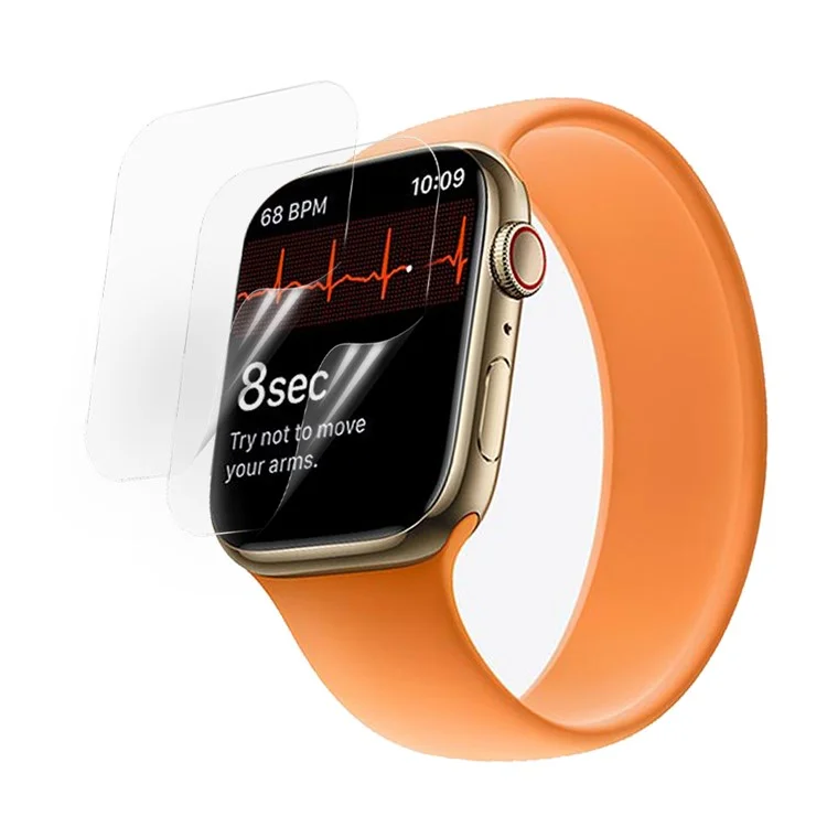 2 PCS Full Screen Anti-Graffio Ultra-Sottile Protezione Schermo in TPU Trasparente per Apple Watch Series 9 / 8 / 7 45mm