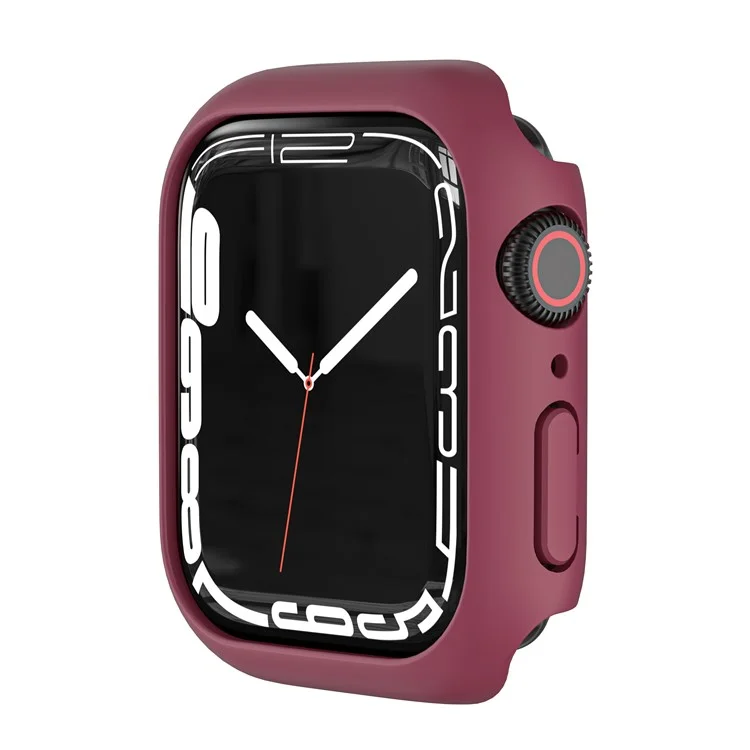 Protector de Trama de Caja de Reloj Inteligente de PC Dura Para Apple Watch Series 7 41 mm - Rojo Oscuro