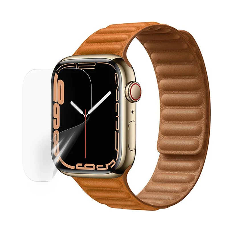 Защитная пленка для экрана Apple Watch Series 9 / 8 / 7 45mm, обеспечивающая полное покрытие, устойчивая к царапинам, гибкая, из TPU с HD-качеством