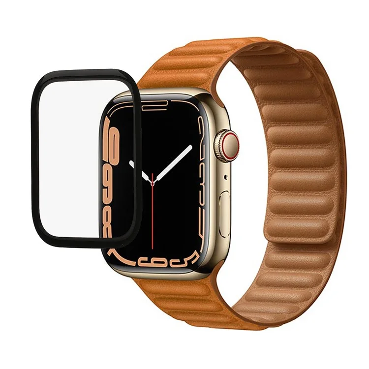 Protezione schermo in vetro temperato full cover 9H anti-esplosione per Apple Watch Series 9 / 8 / 7 45mm