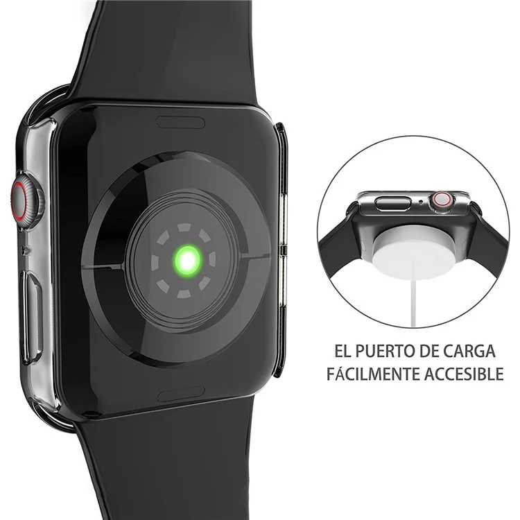 Caixa de PC Rígida Com Protetor de Tela de Vidro Temperado Sensível ao Toque Para a Série Apple Watch 7 45mm - Transparente