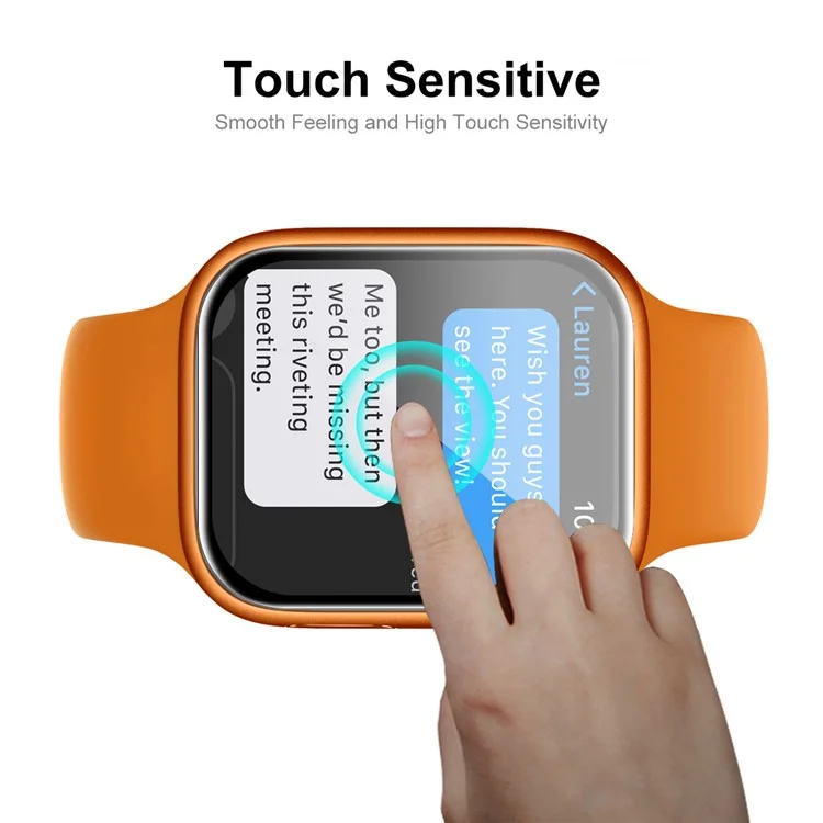 ENKAY HAT PRINCE for Apple Watch Series 9 / 8 / 7 41mm 2Pcs / Pack Full Screen Full Glue Curved Hot Bending Anti-Scratch Ultra Clear Tempered Glass Film - Black Edges