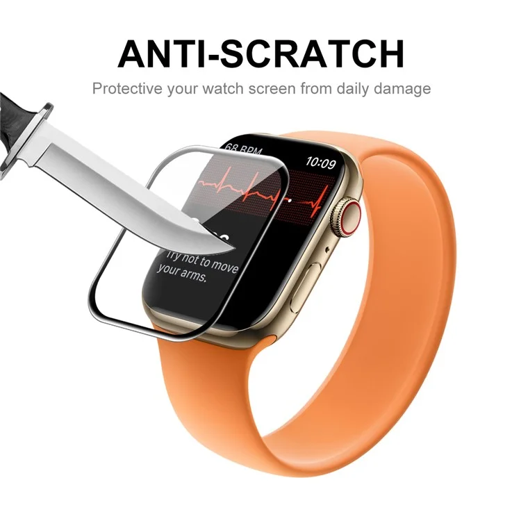 ENKAY HAT PRINCE Full Coverage Full Glue Curved Hot Bending Touch Sensitive HD Clear Tempered Glass Film for Apple Watch Series 9 / 8 / 7 45mm - Transparent