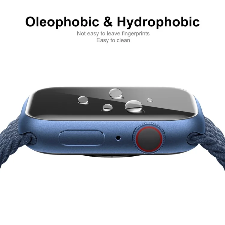 ENKAY HAT PRINCE 2Pcs / Pack Full Size Full Glue High Definition Curved Hot Bending Tempered Glass Screen Protector for Apple Watch Series 9 / 8 / 7 45mm - Transparente