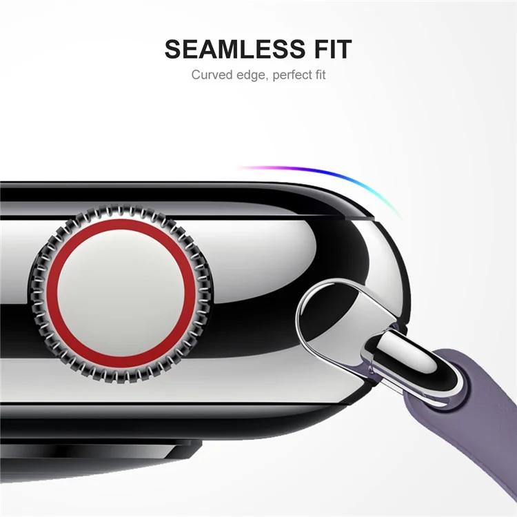 ENKAY HAT PRINCE 5Pcs / Pack Ultra Clear Curved Hot Bending Full Coverage Full Glue Tempered Glass Screen Protector for Apple Watch Series 9 / 8 / 7 45mm - Black Edges