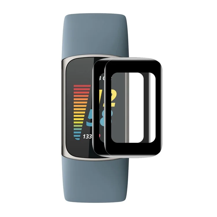 ENKAY HAT PRINCE 2 Unidades / Conjunto Protetor de Tela Anti-impressão Digital Cobertura Total Borda Curva Suave PC + PMMA HD Transparente para Fitbit Charge 6 / 5 