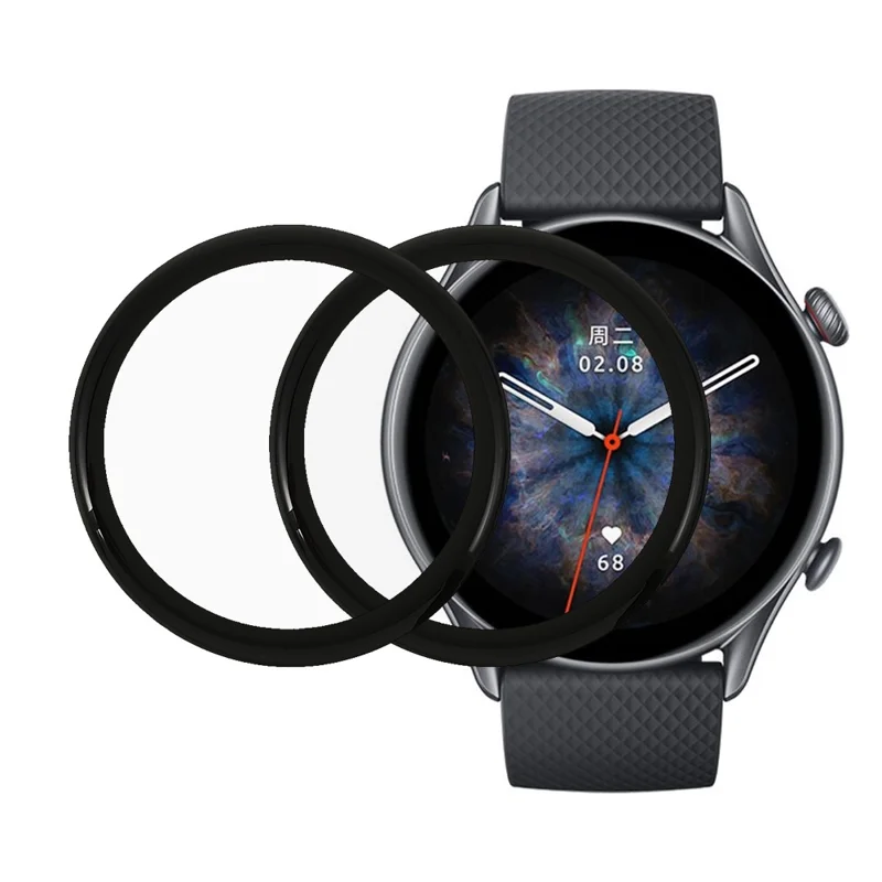 2Pcs/Pack Full Coverage PMMA HD Clear Anti-Scratch 3D Curved Protector Film for Huami Amazfit GTR 3 Pro