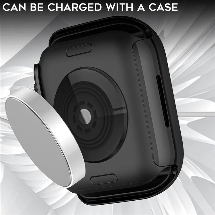 Cover per la cassa dell'orologio Apple Watch Serie 9 / 8 / 7 45mm, in PC antigraffio con decorazioni in strass - Nero