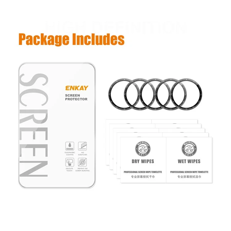 Enkay Hat Prince 5pcs/set Полноэкранный Гибкий Кромке пк + PMMA HD Clear 3D -изогнутая Пленка Для Huawei Watch GT 3 46mm