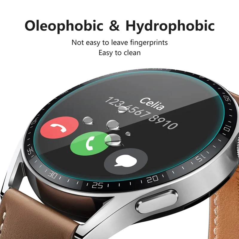 ENKAY HAT PRINCE 2Stck/Pack HD Klar Kratzfest 0,2 mm 9H Härte 2,15D Arc Edge gehärtetes Glas Displayschutzfolie für Huawei Watch GT 3 46mm