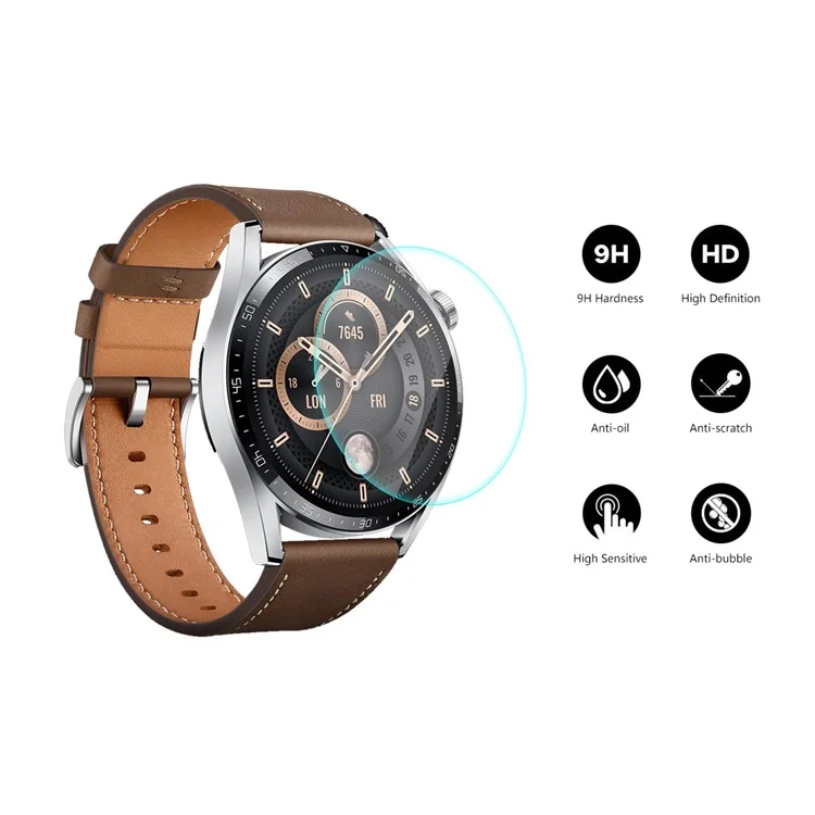 ENKAY HAT PRINCE 5pcs/pacchetto 2,5d Arc Bedgi 9 Durne HD Toccatura Sensibile HD Protettore a Schermo di Vetro Temperato Per Huawei Watch GT 3 46mm