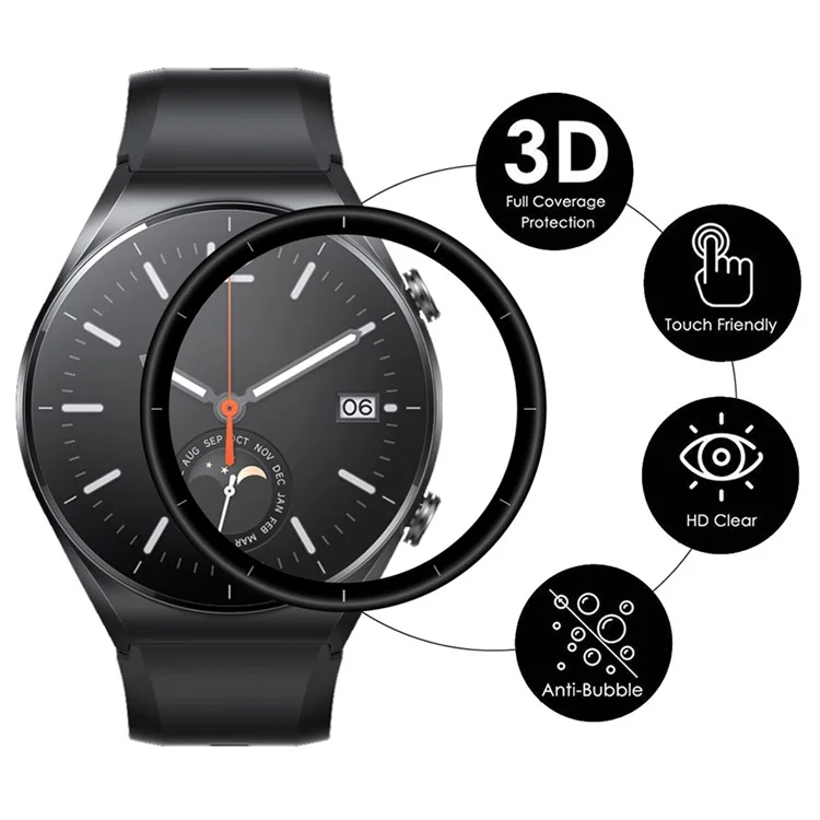 ENKAY HAT PRINCE 2Pcs/Set для Xiaomi Watch S1 Полностью чувствительный сенсорный экран 3D изогнутый мягкий край ПК + PMMA пленка HD-защитная пленка