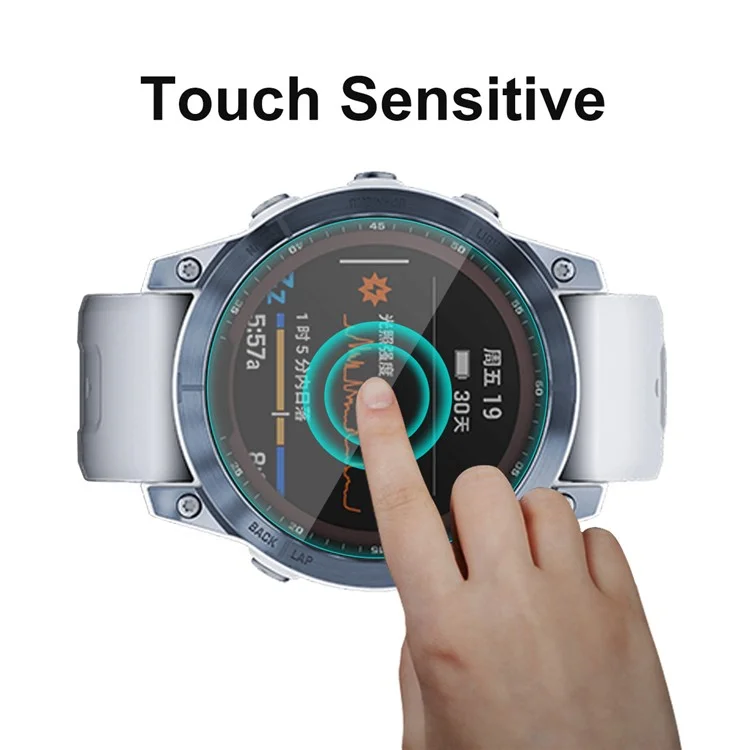 ENKAY HAT PRINCE 2Pcs/Set para Garmin Fenix 7 0,2mm 9H Filme de Proteção de Tela de Vidro Temperado Anti-Óleo de Alto-Alumínio-Silício