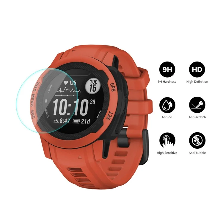 ENKAY HAT PRINCE Conjunto de 2 Unidades para Garmin Instinct 2 Filme Protetor de Tela de Vidro Temperado HD 0,2 mm 9H de Alta Alumina-Silício Anti-Arranhões