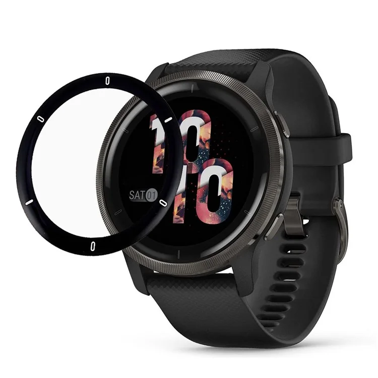 Для защитной пленки экрана Garmin Venu 2 Черный край Мягкая PMMA Пленка для экрана смарт-часов