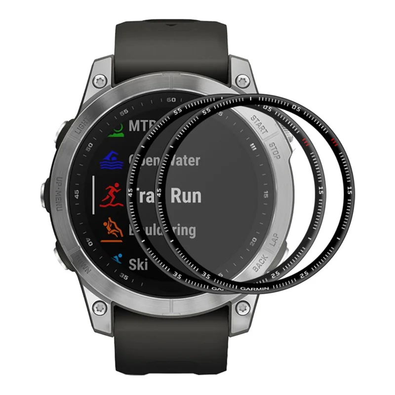 ENKAY HAT PRINCE 2 Stück/Set Ultra Clear Watch Screen Protector für Garmin Fenix 7, 3D gebogener weicher PC-Rand + PMMA Vollgrößenfilm mit Skala