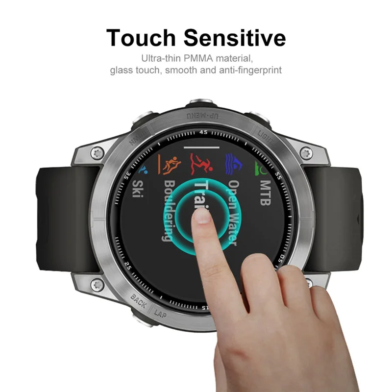 ENKAY HAT PRINCE 2 Stück/Set Ultra Clear Watch Screen Protector für Garmin Fenix 7, 3D gebogener weicher PC-Rand + PMMA Vollgrößenfilm mit Skala