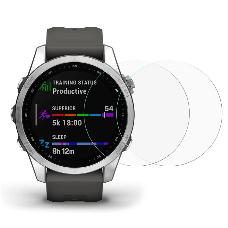 Screen Protector for Garmin Fenix 7S, 2PCS Super Clear Arc Edge Explosion-proof Tempered Glass Screen Film Cover